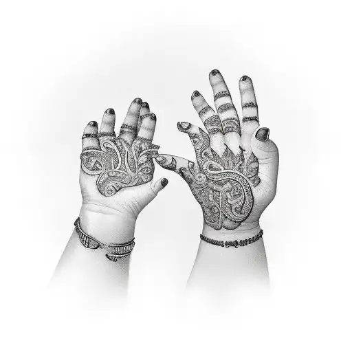 Mom And Daughter Hands