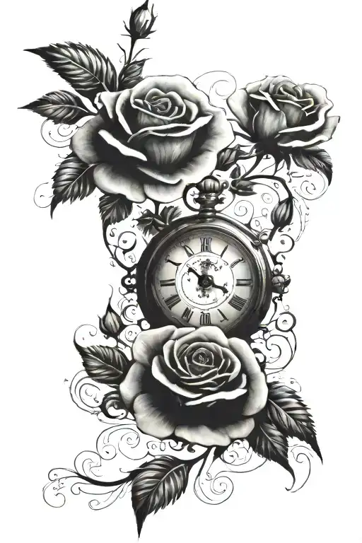 Clock And Roses