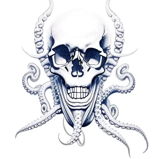Skull With Octopus Tentacles
