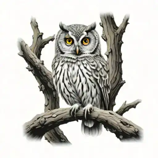 Owl Sitting On A Branch