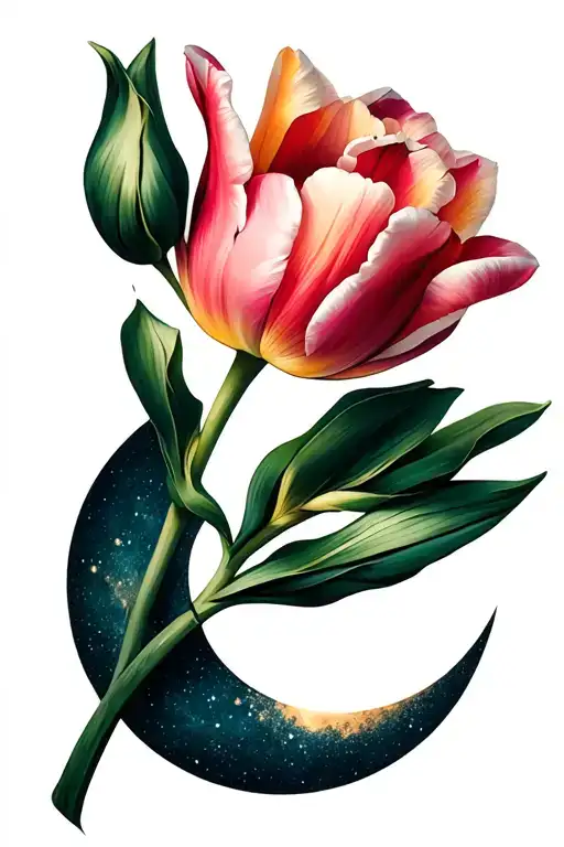 Tulip With Half Moon Surrounded