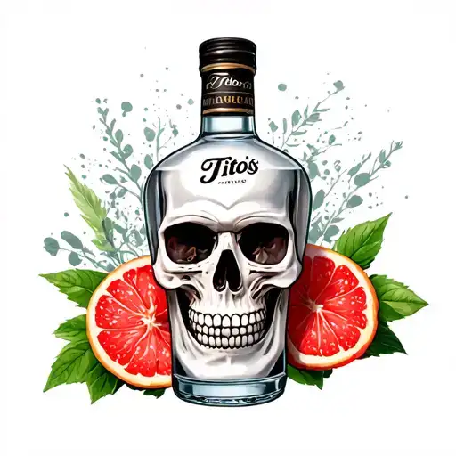 Tito's Handmade Vodka With Skull