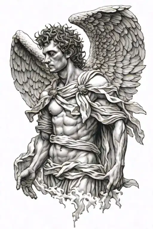 Icarus From Greek Mytholody Holding The World On His Shoulders