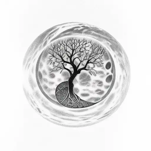 Moon With Tree Of Life Inside