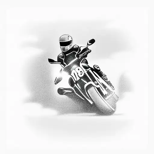 Motorcycle Silhouette Racing Through A Breathtaking Mountain Pass