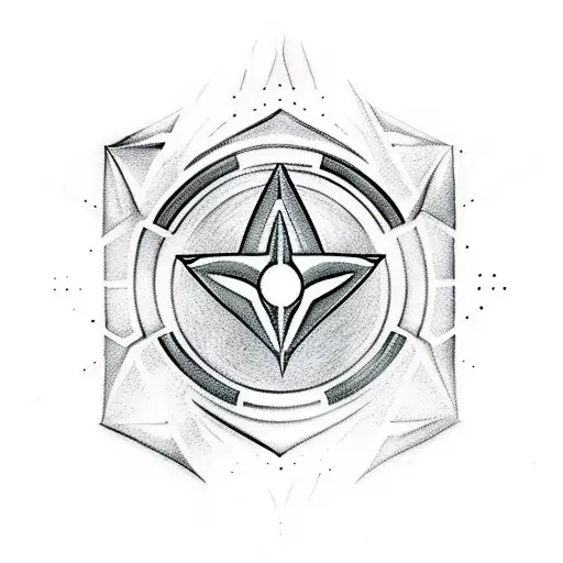 Star Trek Emblem With Spaceship In Background