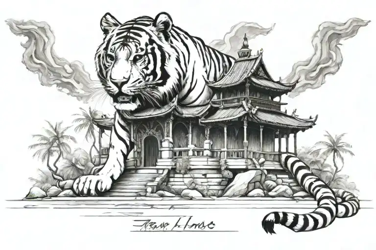 Tiger Laos Temple