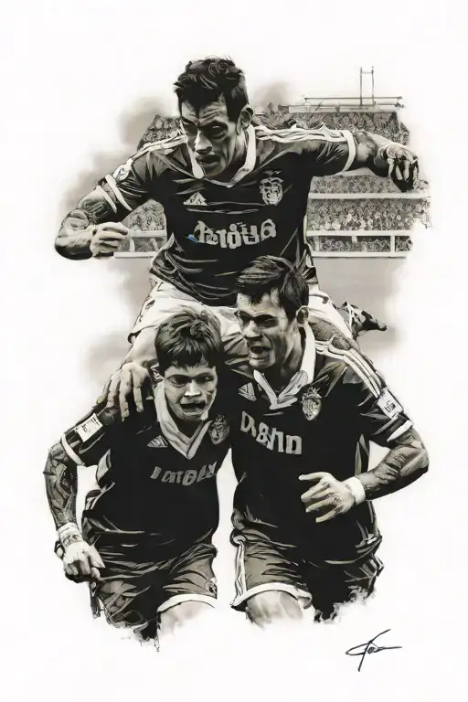 Father And Son Going To Braga Stadium