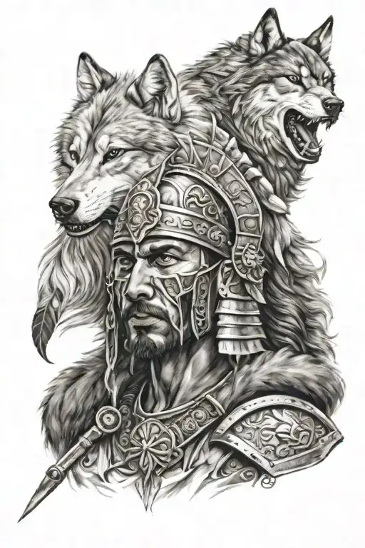 Gokturk Warrior With Wolf Head