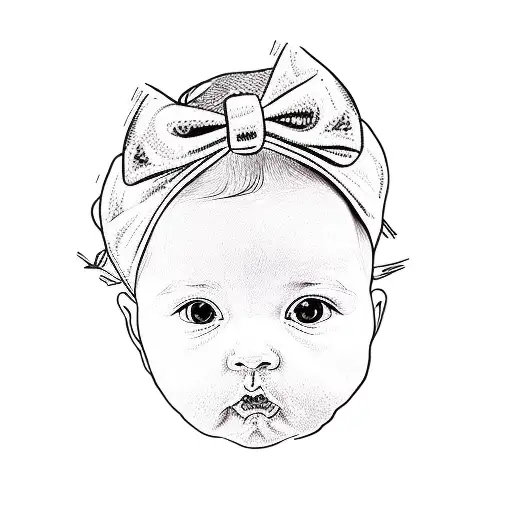 A Baby With A Bow On Her Head