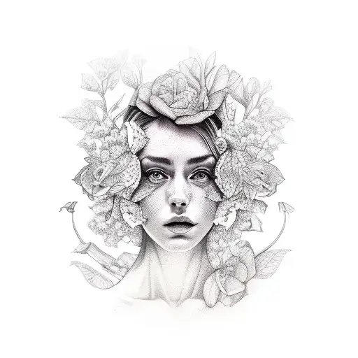 Woman Portrait With Tree