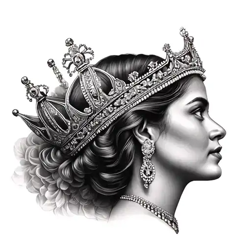 India With Queen Crown