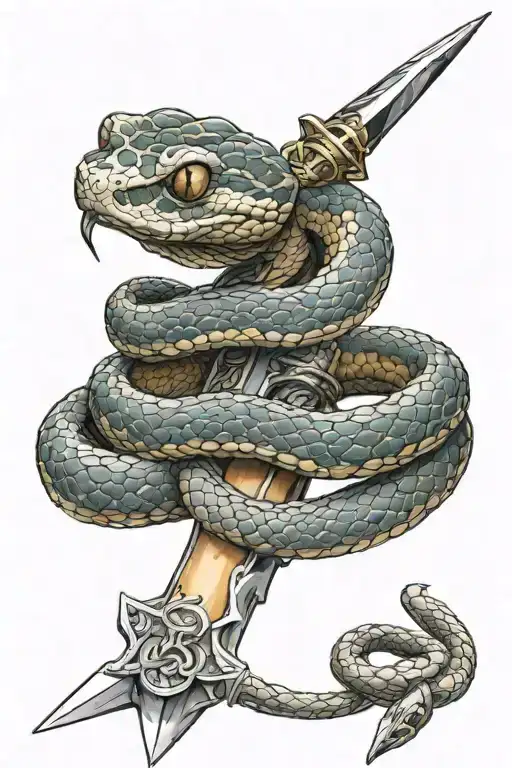 Snake Wrapped Around Dagger
