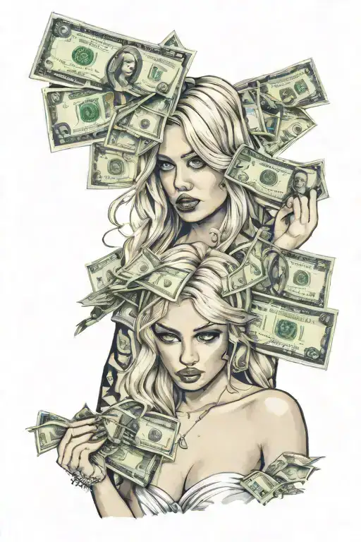 Hot Blonde Girls With Money Raining And Joints