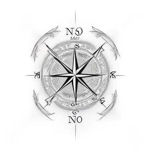 Men Shoulder Map Cross Compass