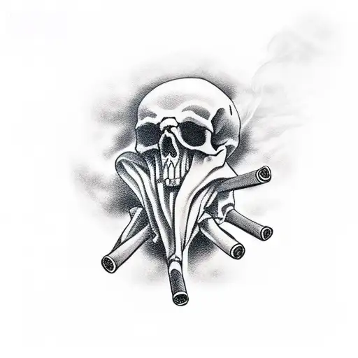 Skeleton Hand Grabbing Smoke Cloud