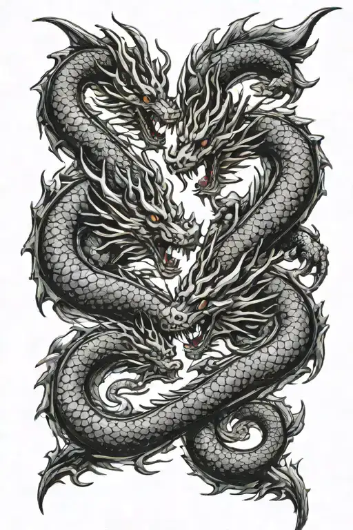 2 Dragon Shaped 8 Fronting Each Other