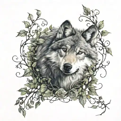 Wolf With Vines Wrapped