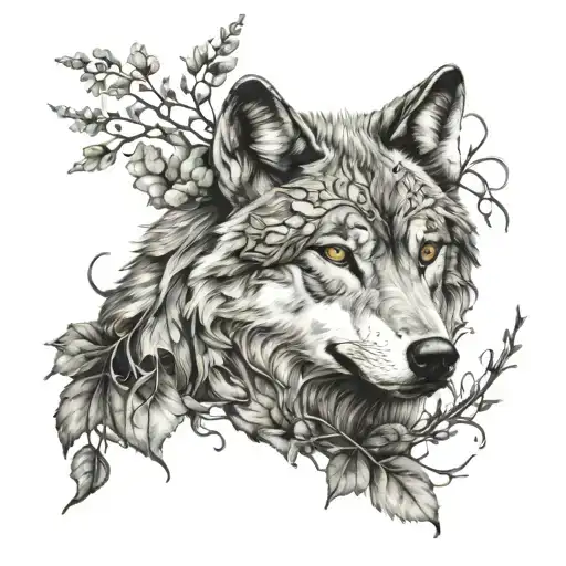 Wolf With Vines Wrapping