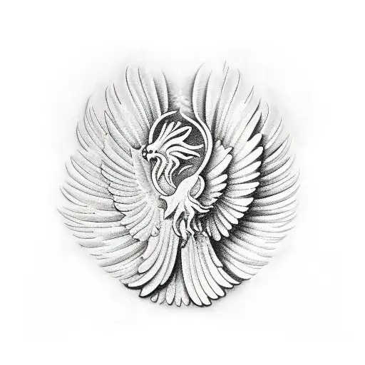 Greek Sculpture And A Phoenix