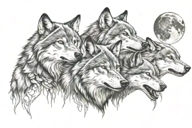 Wolves Howling Moon