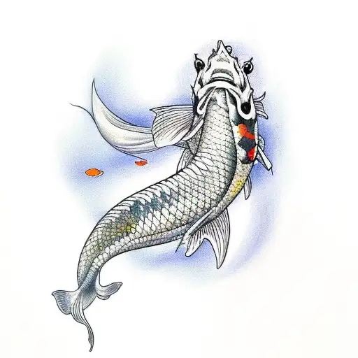 Koi Fish Transforming In A Dragon