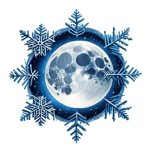 Moon And Snowflake