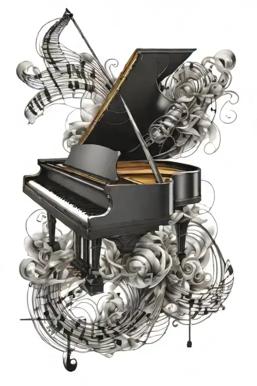 Piano Guitar Strings Transforming Into Musical