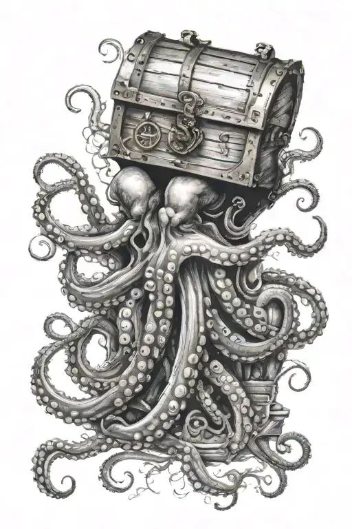 Octopus And Treasure Chest