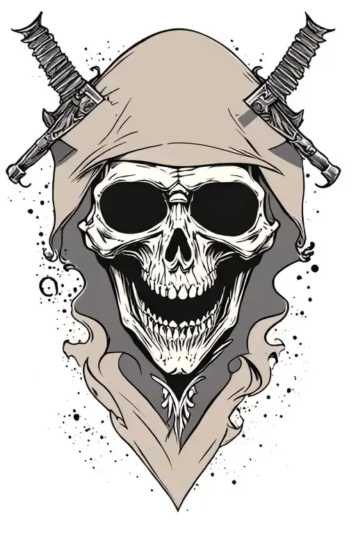 Grim Reaper Head Tattoo Law Enforcement