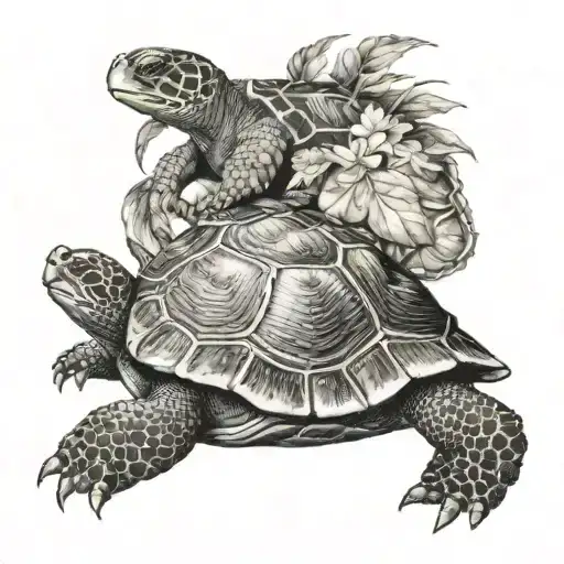 Turtle With A Cross On Its Back Dragging It