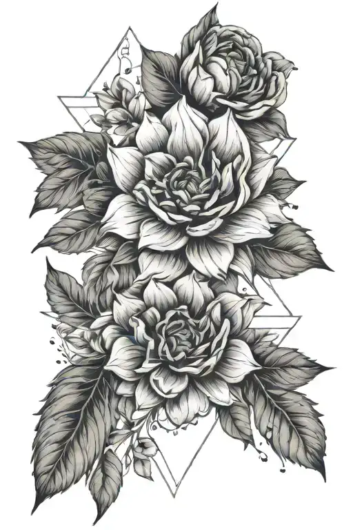 Fine Line Floral Geometric Celestial