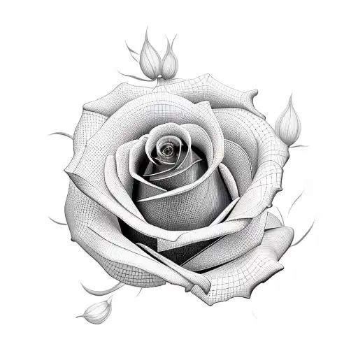 3D Deep Red Rose With Backround Black Lace