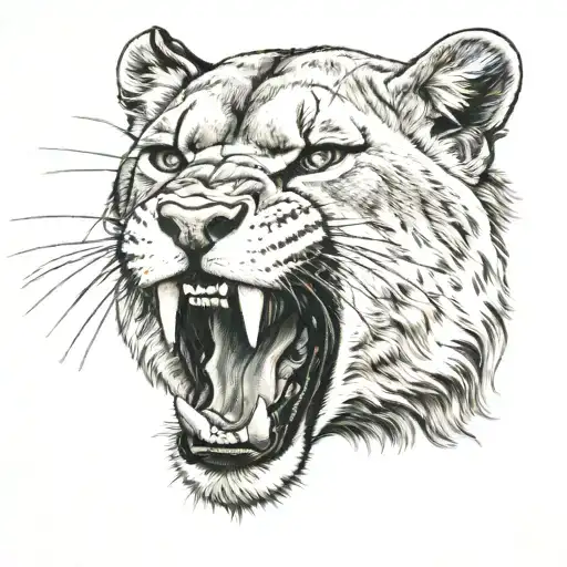 Mountian Lion Snarling Ears Pinned Back