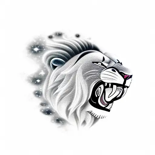 Galaxy In The Shape Of A Roaring Lion Side Profile