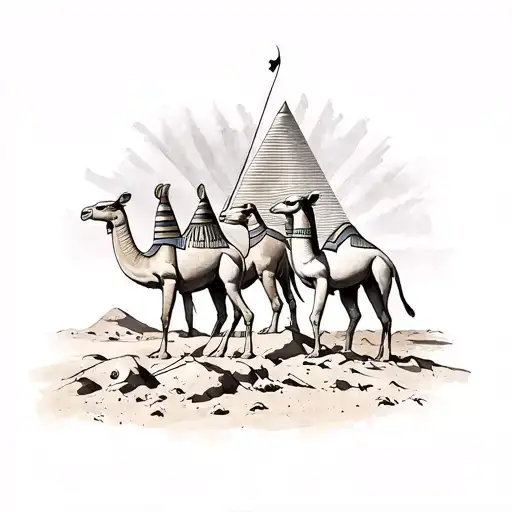 Egyptian With Camels