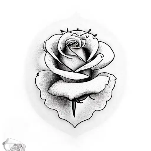 A Heart Shaped Rose With Cross In The Middle