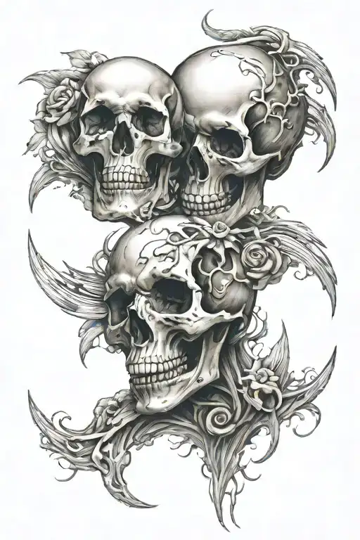 Skull Yin And Yang Tattoo