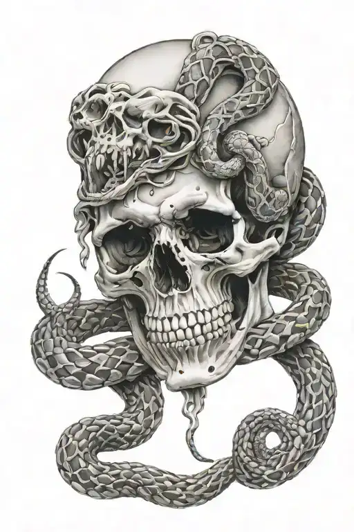 Skull And Snakes Wrapped