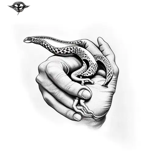 The Creation Of Adam With A Snake Wrapped In His Hands