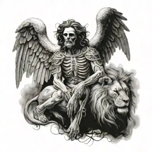 Angel Of Death With Lion