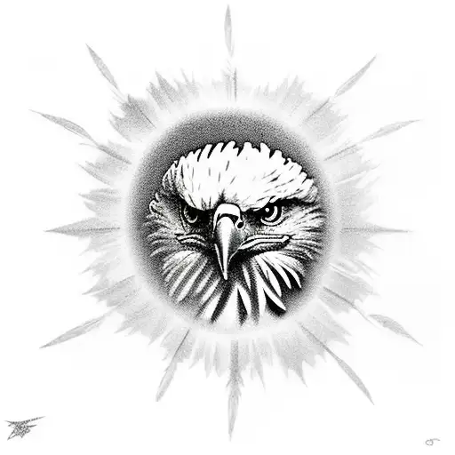 Eagle With Reflection Of Earth In Its Eye And Feathers Flying Away From Its Head