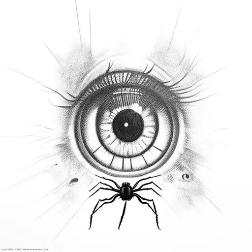 Eye With A Spider And Hourglass