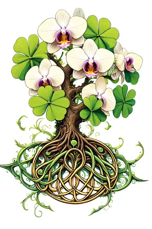 Clover Orchids Celtic Tree Of Life