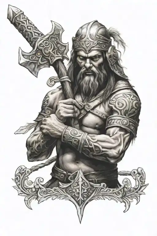 Slavic Warrior With An Axe