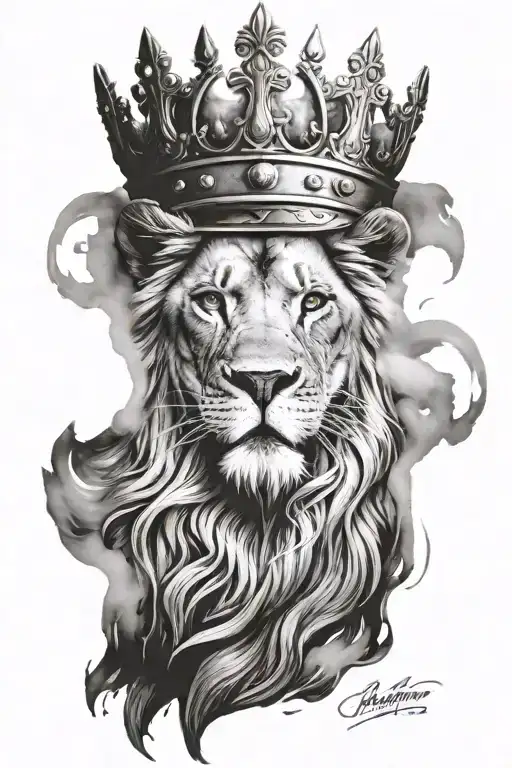 Lion With Scar And Crown
