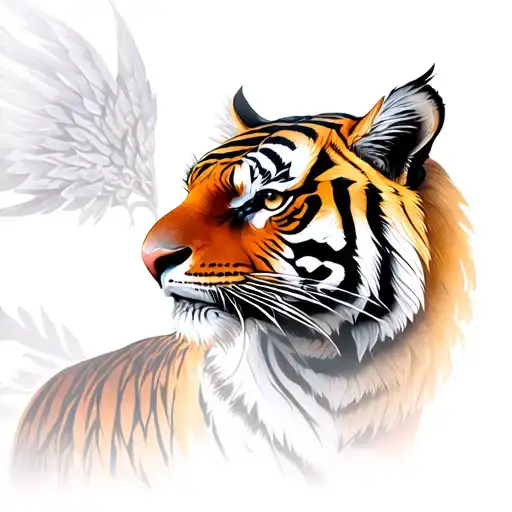 Tigre Con Fenix Bird