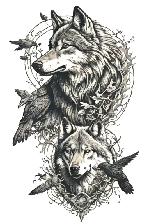 Wolf And Raven