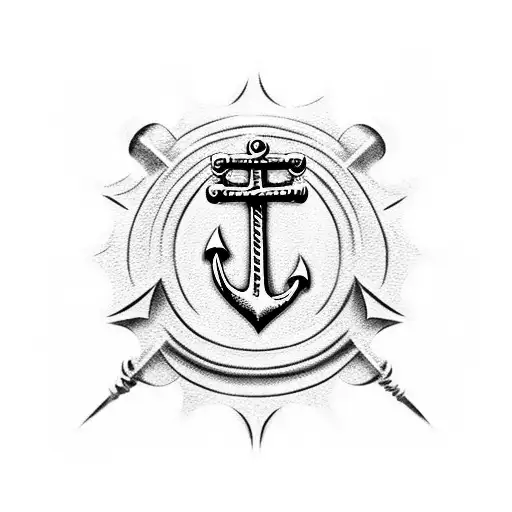 Anchor With Dbno Carved Into The Metalwork