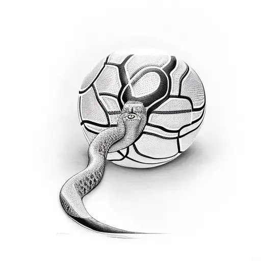 Black Snake With A Basketball